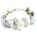 Blue Wedding Head Wreath Flower Crown Ivory Floral Headpiece 